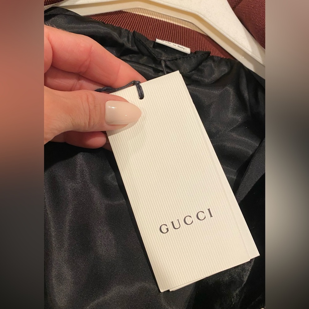 NWT *Authentic* GUCCI Mixed Media Velvet Track Jacket *SIZE 48 - Picture 7 of 10